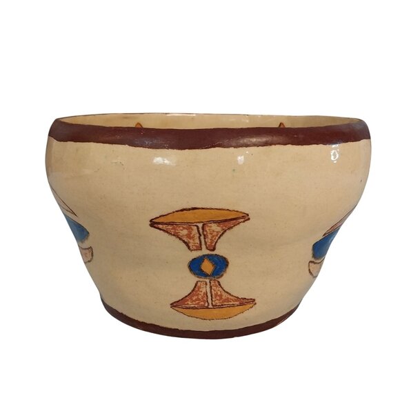 1930s Abstract Ware Mixing Bowl Handmade Hand Painted Signed FM March 1930 - Picture 3 of 10